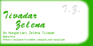 tivadar zelena business card